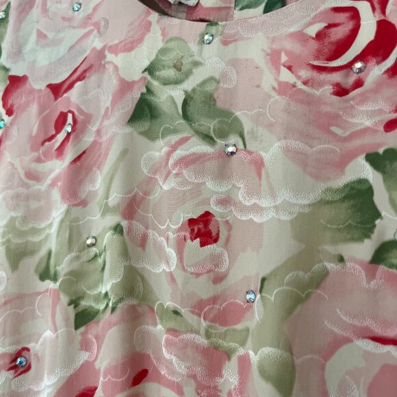 90's Maggie London 100% Silk Floral Dress - Picture 3 of 6
